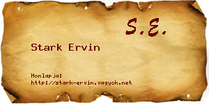 Stark Ervin névjegykártya